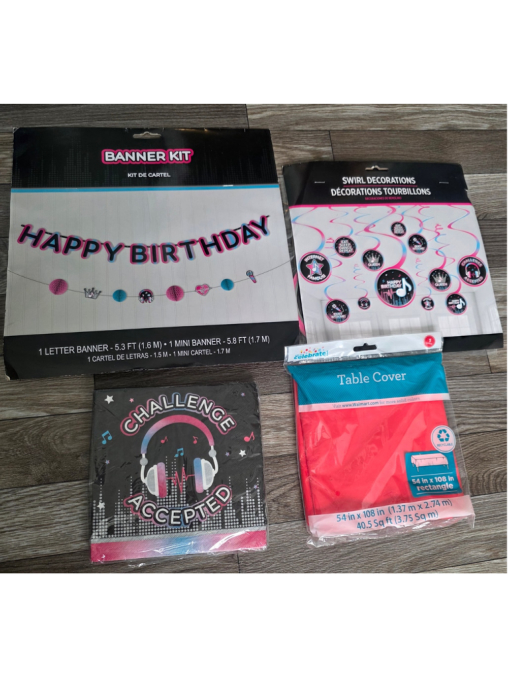 Amscan Party Supplies Decoration Set One Size Black Pink